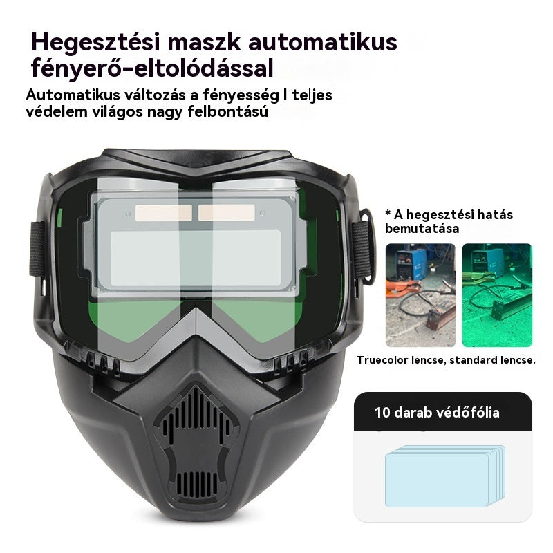 🔥😎Teljesen automatikus hegesztőálarc⚡Intelligens fénybeállítás, professzionális védelem