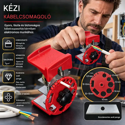 【Specifikációk + Penge】8900 Ft🔧 Univerzális kéziszerszám a gyors kábelcsupaszításhoz — hordozható és ideális otthoni használatra.