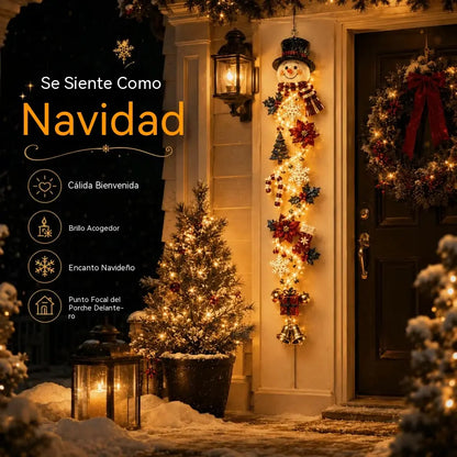 🎄 Božični okraski za vrata MerryCascade z osvetlitvijo | 6 prazničnih dizajnov, topla svetloba, 3D detajli in navpični dizajn, ki prihrani prostor ✨
