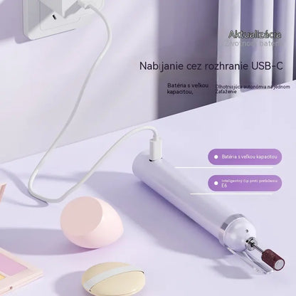 💅Elektrický pilník na nechty 2 v 1 s LED lampou (sušiaca lampa + 5 leštiacich hlavíc)