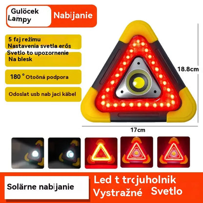 🚗Három az egyben napelemes háromszög alakú vészjelző lámpa