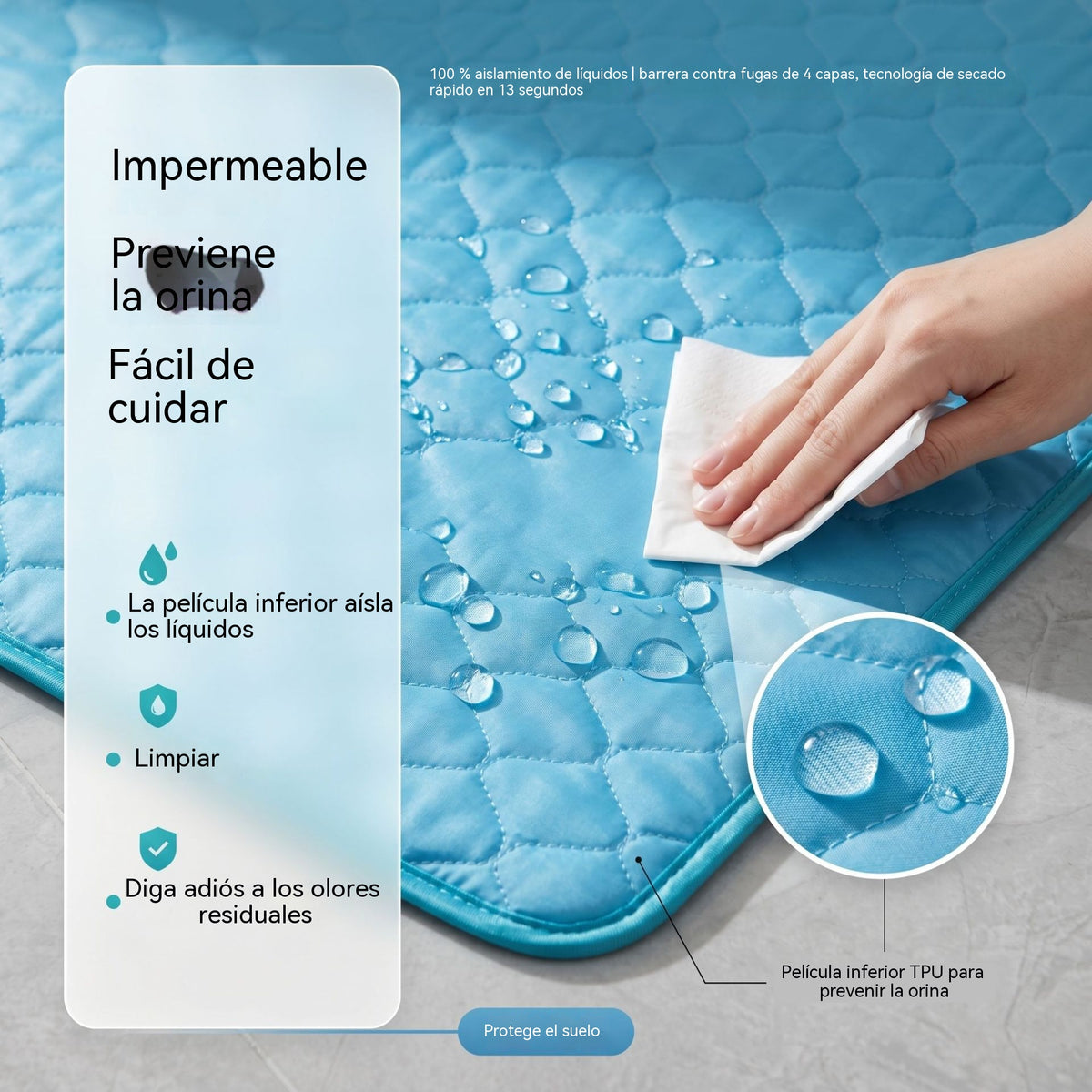 🧊⚡ ¡Rebajas de verano! Alfombrilla refrescante para mascotas (sin agua) – Tejido Oxford transpirable, apta para cualquier cama o jaula.