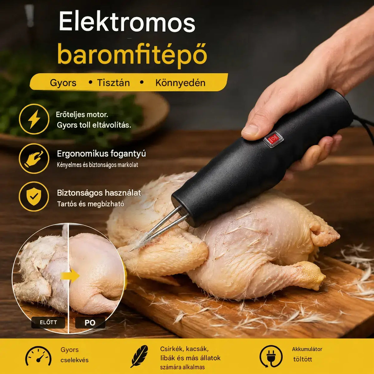 【🔥Kiárusítás】🐓🦆Elektromos baromfiszőr-eltávolító