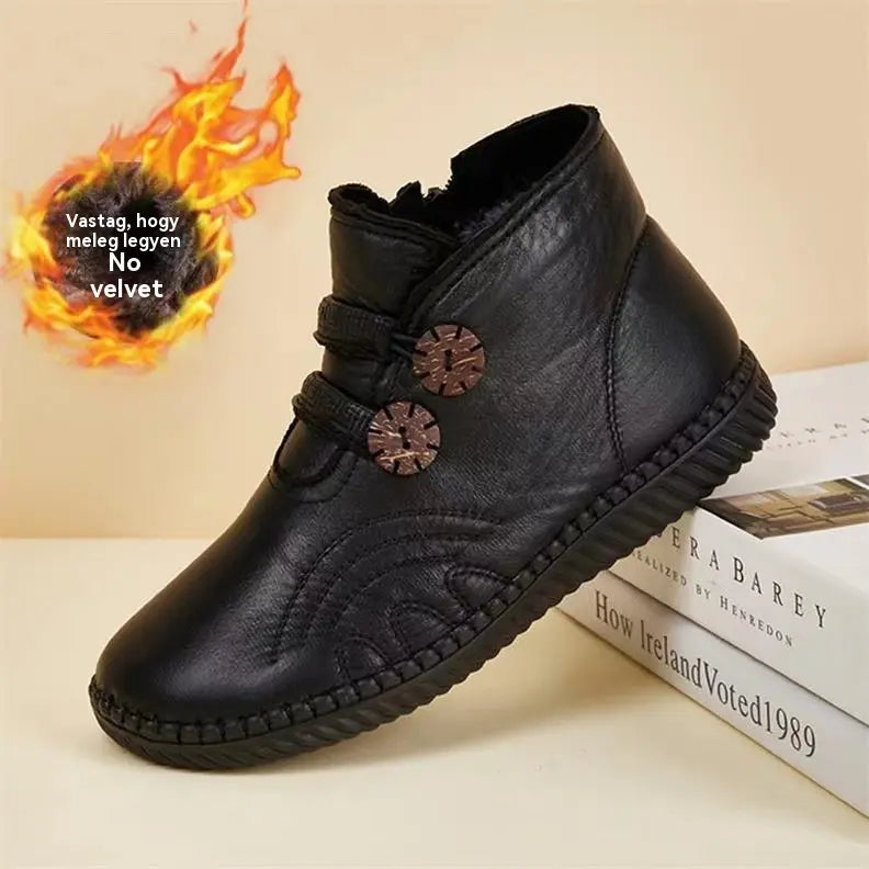🔥🔥👢【49% KEDVEZMÉNY！！！！】💥【35-40】Női bőr, pamut, csúszásmentes, kézzel készített cipők őszre és télre