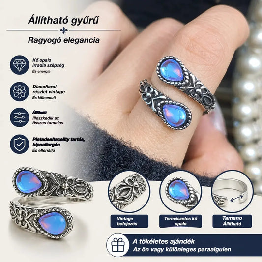 🔥✨【Vásárolj 1-et, kapsz 2-t ingyen】Szerencsehozó holdkő gyűrű | Vintage stílus · Állítható méret · Időtlen elegancia