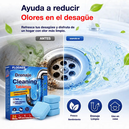 🏠🚿【24 piezas】💨 Pastillas efervescentes para desatascar desagües