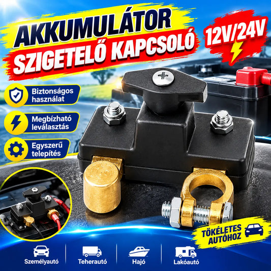 🔥💥Univerzális 12V/24V-os autóakkumulátor-leválasztó kapcsoló, autós negatív leválasztó pengekapcsoló