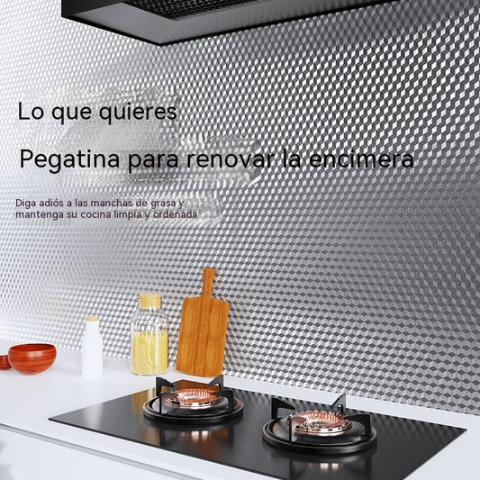 【40cm*5m】🛡️ Lámina Adhesiva de Aluminio Removible – Antigrasa, Resistente al Calor y Fácil de Limpiar