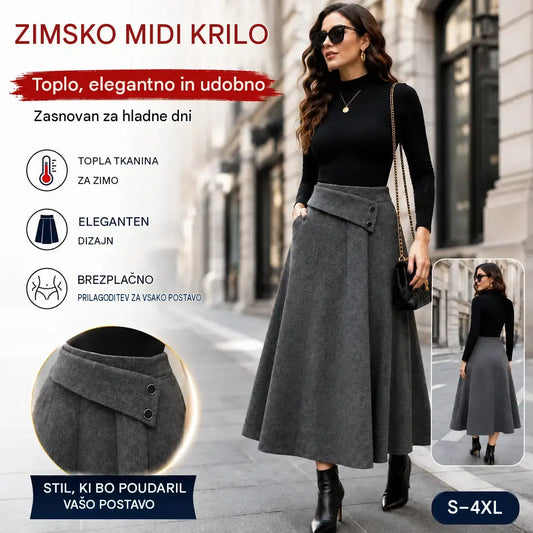 ⏳ Zadnji dan – 50 % popust 🎀【S–4XL】Žensko jesensko-zimsko midi krilo