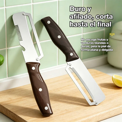✅【¡Compra 1 y llévate 1 gratis!】🧅🔪 Pelador de cocina multifuncional 3 en 1: ¡Pela, corta y abre tapones de botellas! 🔥