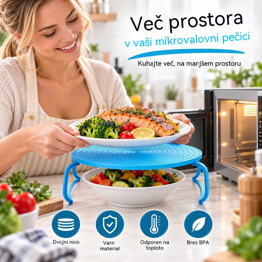 ⏳🔥50 % popust za kratek čas! ⏰Kupi enega, drugega dobiš brezplačno! 🏠Dvonadstropna polica za mikrovalovno pečico: prihrani prostor in je praktična🍳✨