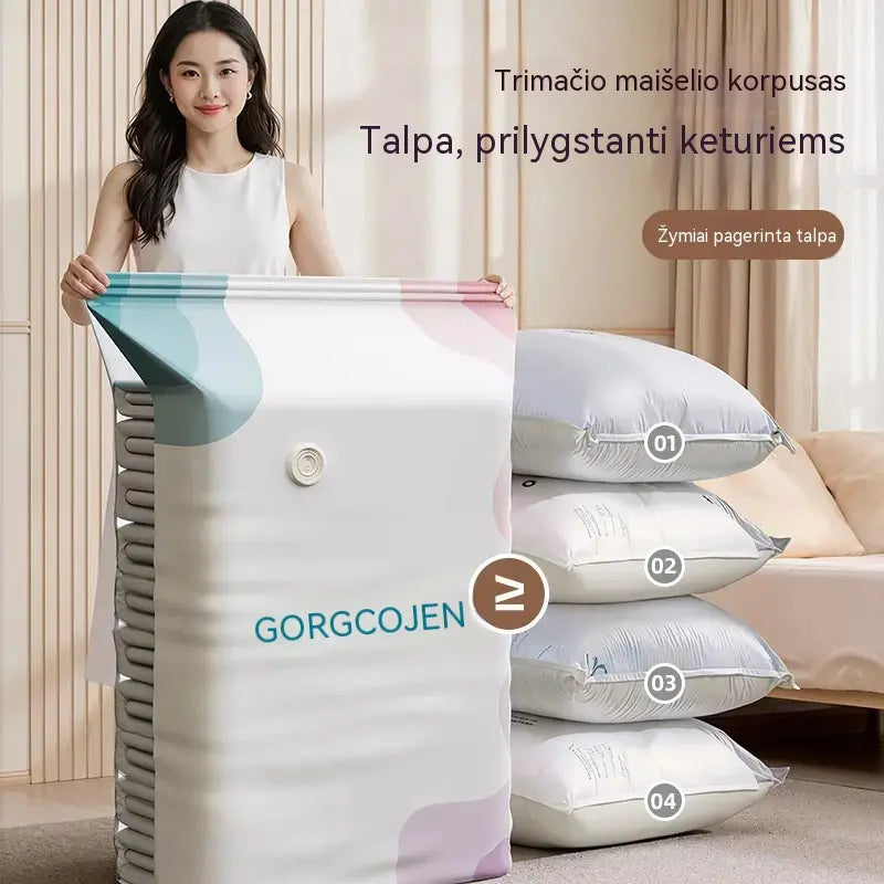 🧳5 darab 9000 Ft 💨 Nagy méretű, összenyomható vákuumos tárolózsák: nincs szükség pumpára, légmentesen záródik, tökéletes helytakarékos megoldás bőröndbe és otthonra ✈️