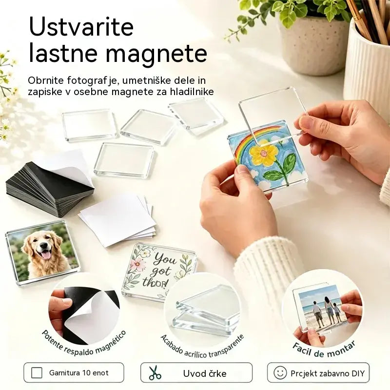 🧲✨ Komplet za izdelavo prozornih magnetov za hladilnik | Ustvarite svoje spomine