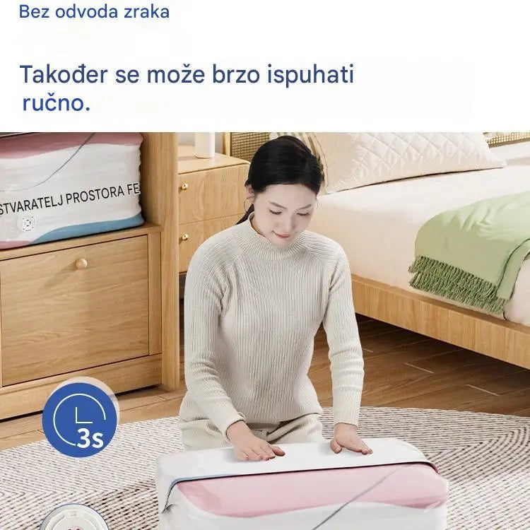 👕📦【5 komada 24€】Kompresijske vrećice za pohranu odjeće, nije potrebno vakuumiranje, ojačani dizajn.