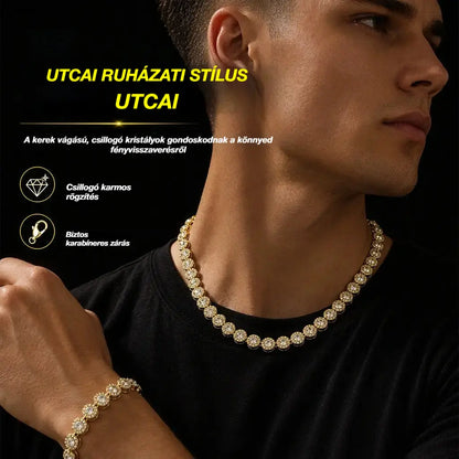 💎 Spórolj akár 50%-ot! ✨ Uniszex hip-hop stílusú nyaklánc strasszokkal és gyönyörű, hibátlan galvanizált felülettel: trendi városi táncstílus, amely merészen tükrözi a személyiségedet. 🎤
