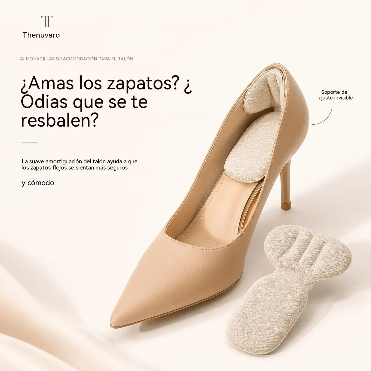 🔥 Paquete de 5 pares | Almohadillas cómodas para el talón – Plantillas acolchadas antideslizantes para un mejor ajuste y comodidad en el talón