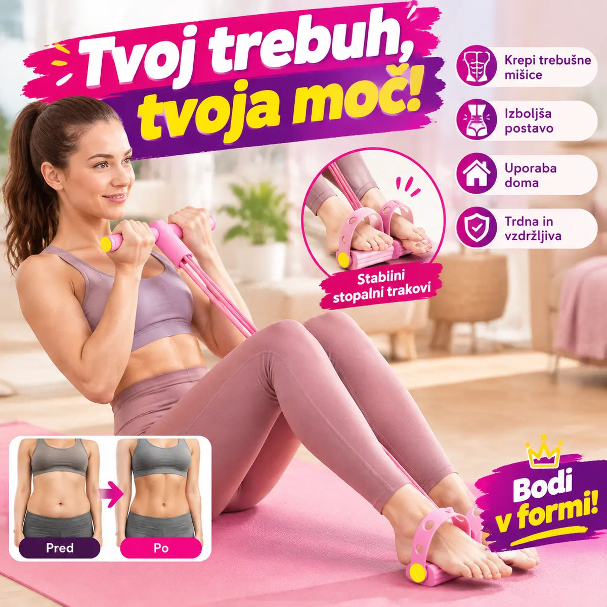 💜💜 ZADNJI DAN PROMOCIJE - 50% POPUST💜 Oprema za trening trebušnih mišic