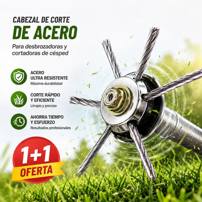 ⏰Compra 1 y llévate 1 gratis🔥 Cabezal de corte reemplazable para cortacésped/desbrozadora - cabezal de corte de acero para cortar césped 🌿✂️⚙️