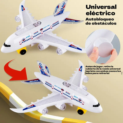 🥳🔥 Féláras ajánlat! 📣✈️ Elektromos repülőgép-modell valósághű motorhanggal és villogó LED-fényekkel.