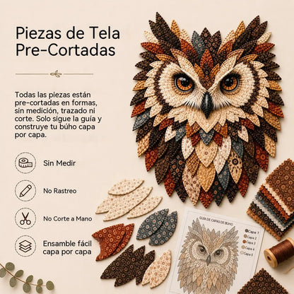 💥 ÚLTIMO DÍA: 49 % DE DESCUENTO – 🦉 Kit de manualidades DIY: Cuadro de pared de búho en capas de tela – Actividad relajante, resultados preciosos
