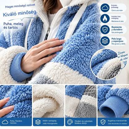 ☃️Korlátozott ajánlat, 35% kedvezmény❄️【S-5XL】Új, 2026-os női télikabát – vastag, plüsscsíkos
