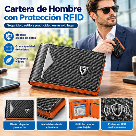 Vékony férfi pénztárca RFID-blokkolással