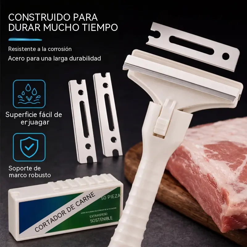 🔥【Compra 1 y llévate 1 gratis】🥩 Raspador de carne de acero inoxidable para grasa y tejido conectivo – Herramienta de cocina profesional para limpiar la carne de forma rápida y eficiente 👨‍🍳🔪