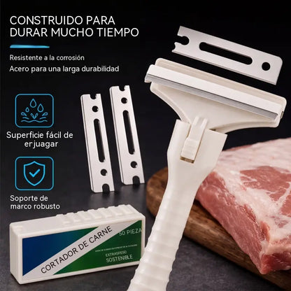 🔥【Compra 1 y llévate 1 gratis】🥩 Raspador de carne de acero inoxidable para grasa y tejido conectivo – Herramienta de cocina profesional para limpiar la carne de forma rápida y eficiente 👨‍🍳🔪