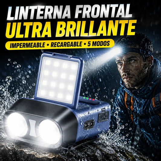 💡Linterna frontal recargable, impermeable y superpotente con 5 modos