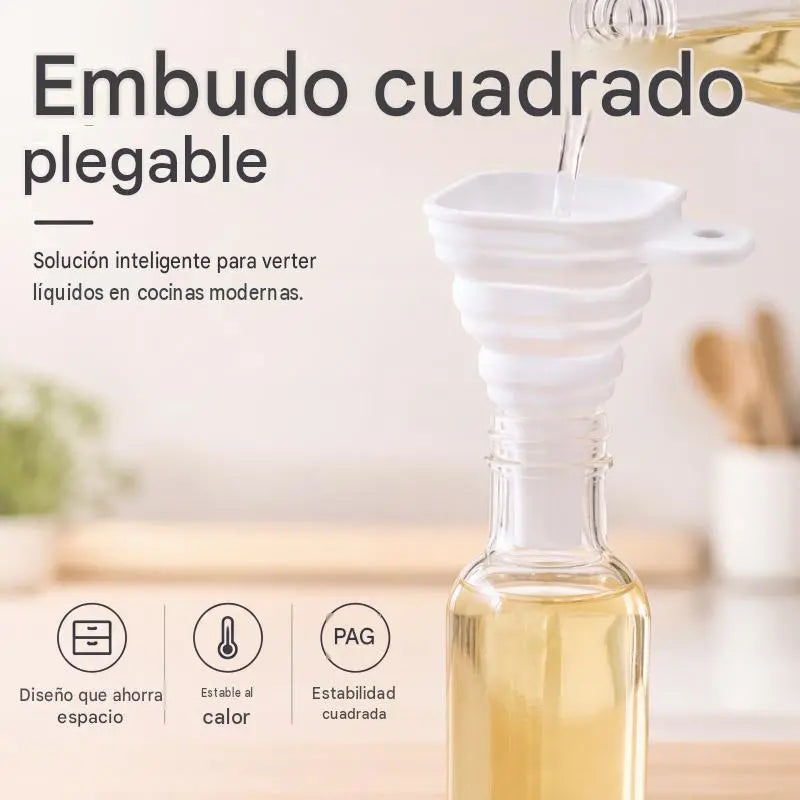🔥【Compra 3 y llévate 3 gratis】🛡️ Embudo de silicona de boca ancha apto para uso alimentario: flexible, a prueba de fugas y resistente al calor, seguro para el uso diario 🍴✅
