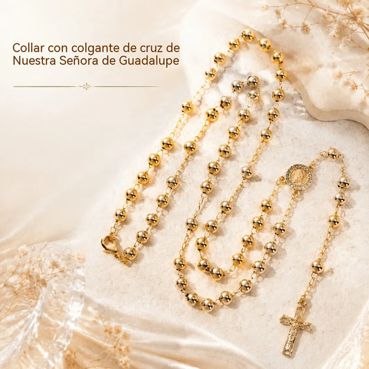 🎁👼Colgante con la cruz de Nuestra Señora de Guadalupe Collar