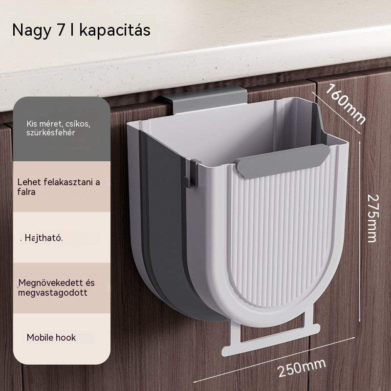 🗑️🚪Függőző összecsukható konyhai szemetes, függő szemetes otthoni szekrényajtóra