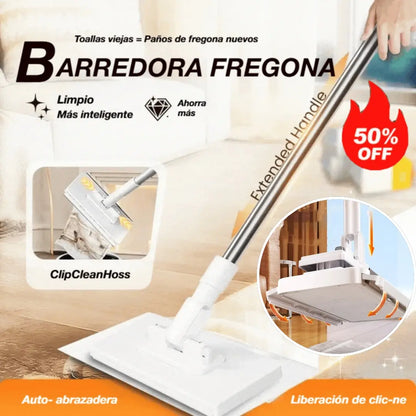🔥【Juego de 4 piezas】Fregona sin enjuague🧹🏠 con diseño de pinza para paños, para que la limpieza del hogar sea más fácil