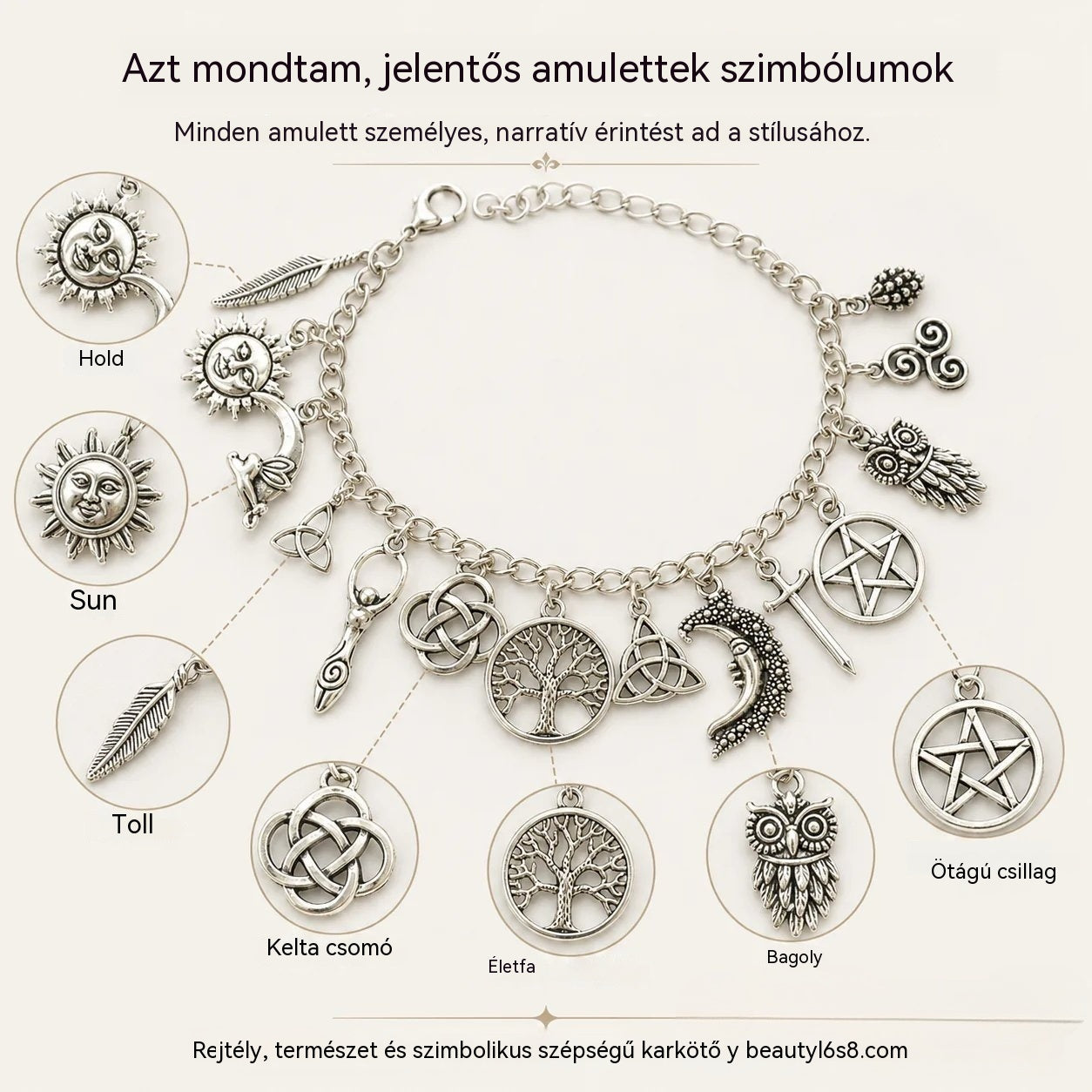 🌈Misztikus hangulatú vintage charmos karkötő nőknek – Mennyei, gótikus és bohém ékszerek 🔮✨