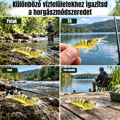 ⏰ Korlátozott ideig tartó féláras ajánlat ✨ Bionikus, puha garnéla műcsali | Rendkívül élethű, természetes mozgással; szakadásálló és tartós; édesvízi és sósvízi horgászathoz egyaránt alkalmas 🎣