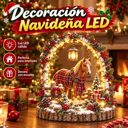 🎄🐮🐴🦌 Figuras iluminadas con LED (vaca, caballo y ciervo) – Decoraciones navideñas para mesas y ventanas