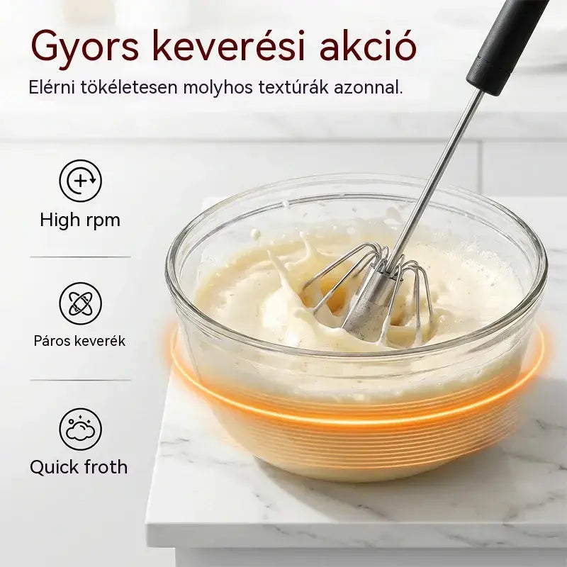 8600 Ft.【 2 darabos készlet】Rozsdamentes acél félautomata tojáshabverő