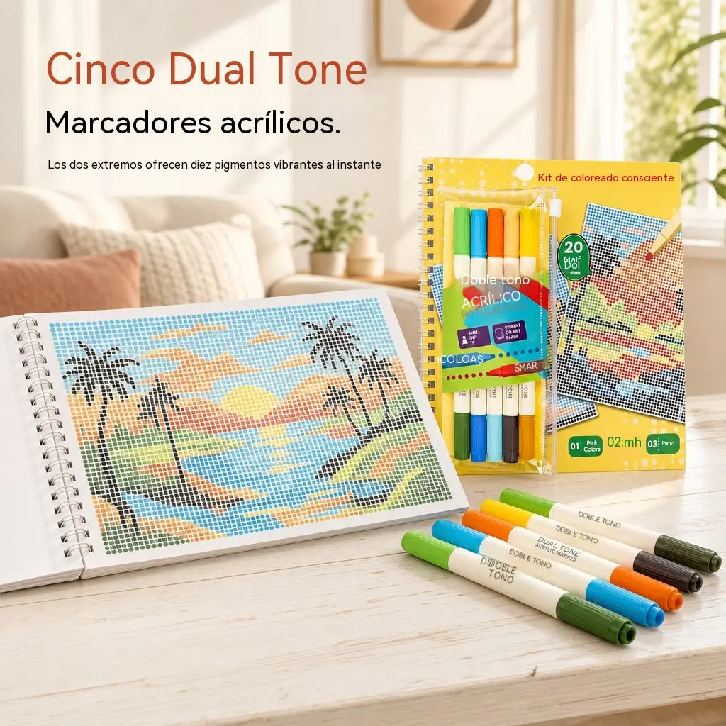 🎁🎄¡Oferta de Navidad: 50% de descuento!💞¡Más de 50.000 unidades vendidas!⏳✨Set de colorear con relieve (Braille) para mindfulness