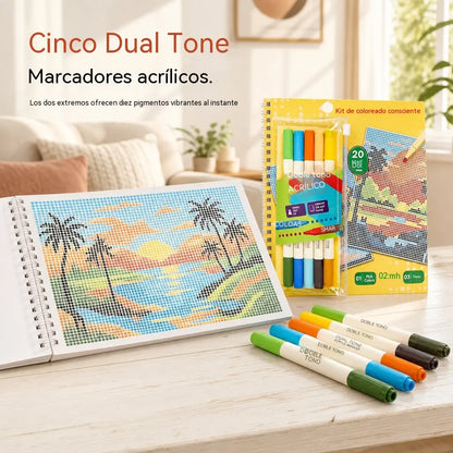 🎁🎄¡Oferta de Navidad: 50% de descuento!💞¡Más de 50.000 unidades vendidas!⏳✨Set de colorear con relieve (Braille) para mindfulness