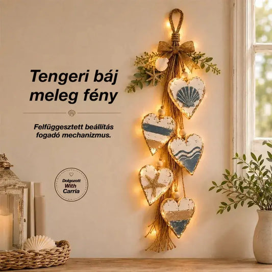 ✨ Világítsd meg otthonodat romantikus hangulattal! Függesztett szív alakú dekoráció integrált LED lámpákkal! 💖🏡