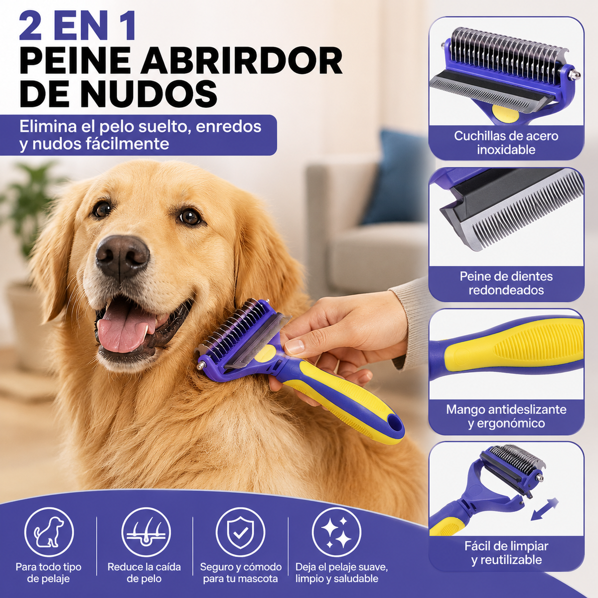 🥳 ¡El más vendido en 2026! 🥳💞 ¡Las ventas superaron las 50.000!🐾 Herramienta profesional para eliminar el pelo muerto de perros y gatos: suave, eficaz y un hogar libre de pelo ✨💖