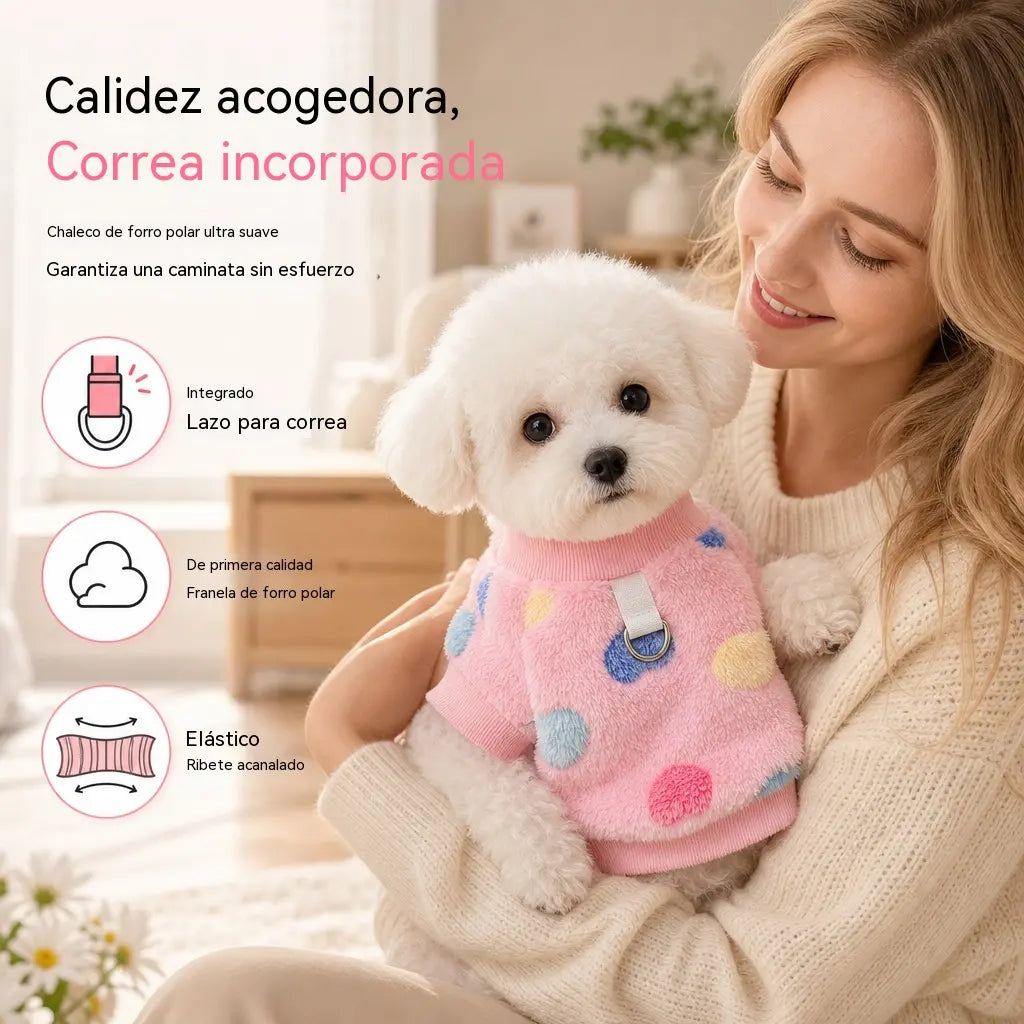 🐶🎁 Suéter cálido para mascotas con anilla para la correa