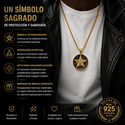 ✨【2 artículos 25 euros】Un collar con colgante de cuatro caracteres; el collar simboliza protección y sabiduría, y sirve como talismán.