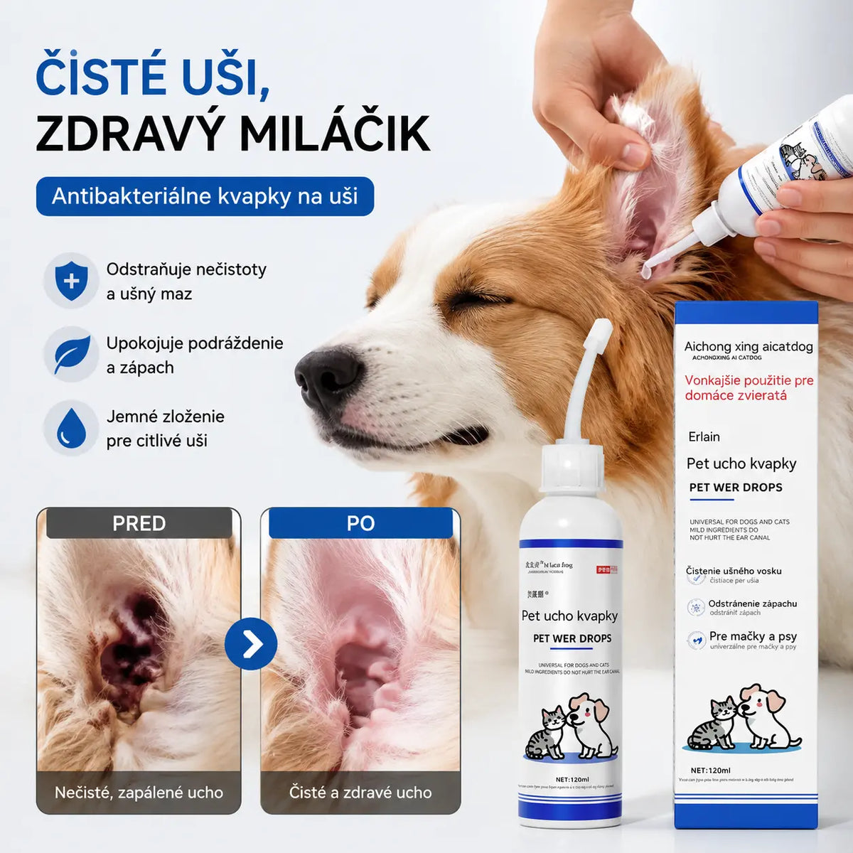 🐱🐶 Gyengéd fültisztító cseppek háziállatoknak – Búcsút inthetünk a külső hallójárat betegségeinek