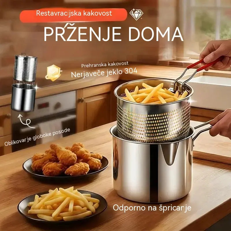 🍟Zadnji dan posebne ponudbe, prihranite 49 %! Večnamenski cvrtnik iz nerjavečega jekla 304