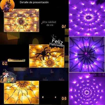 (🎃Oferta anticipada de Halloween: 49% de descuento🎃) Lámpara LED gigante de telaraña para Halloween