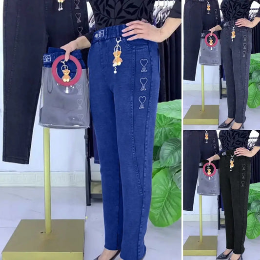 😍💥 [M-5XL] 👖👖Női nagy nyúlású, vastagított farmernadrág