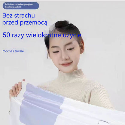 🧳【Zestaw 5 sztuk 109 PLN】💨 Duży, kompresyjny worek próżniowy: Nie wymaga pompki, jest szczelny i idealny do oszczędzania miejsca w walizkach oraz w domu ✈️