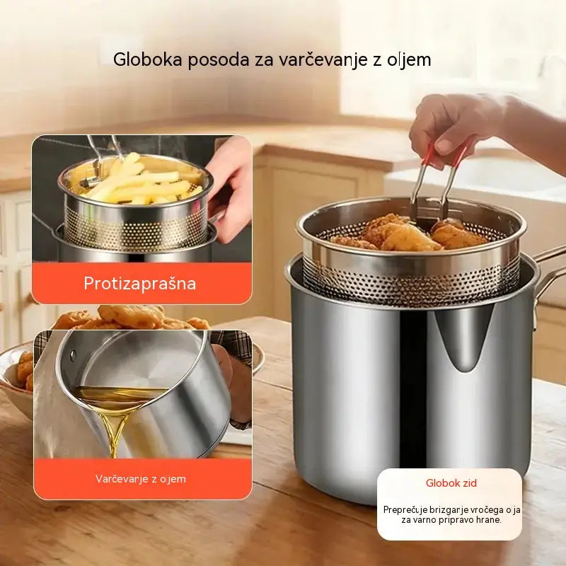 🍟Zadnji dan posebne ponudbe, prihranite 49 %! Večnamenski cvrtnik iz nerjavečega jekla 304