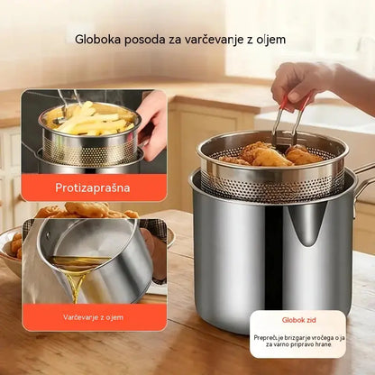 🍟Zadnji dan posebne ponudbe, prihranite 49 %! Večnamenski cvrtnik iz nerjavečega jekla 304